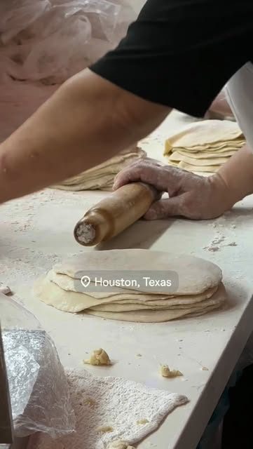 Rolling flour tortillas by hand